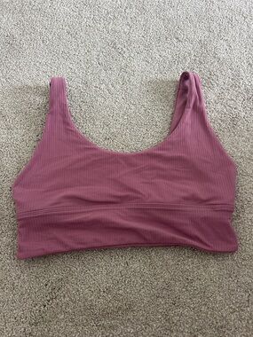 Women's Lululemon Ribbed Scoop Sports Bra - Dusty Rose